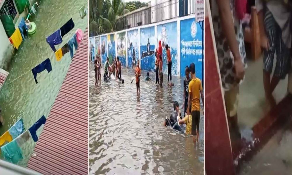 মিরপুরে জলাবদ্ধতা: ঘরের ভেতরে পানি ঢুকে বিপাকে হাজারো পরিবার